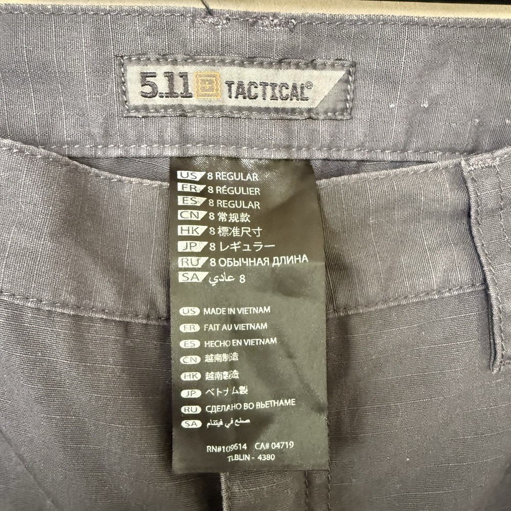 5.11 Tactical Womens Dark Grey 8 Straight Leg‎ Cargo Pants Bottoms - Picture 4 of 8